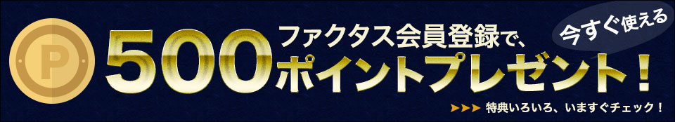 会員登録で500ポイント！